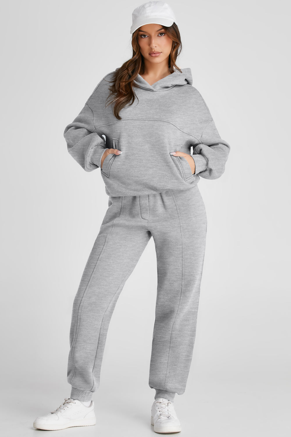 Ava Hoodie Dropped Shoulder Top Jogger Pant Activewear Lounge Set