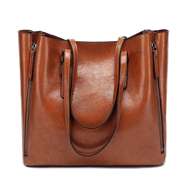 Colette Leather Tote Bag Tan - Rezortly