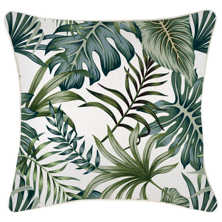 Tropical Palm Leaf-Indoor Outdoor Cushion Cover-With Piping-60cm X 60cm