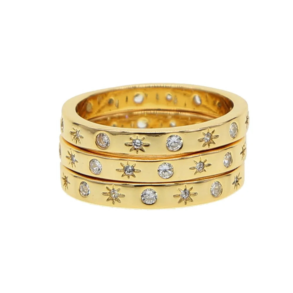 Star Light Gold Band Ring