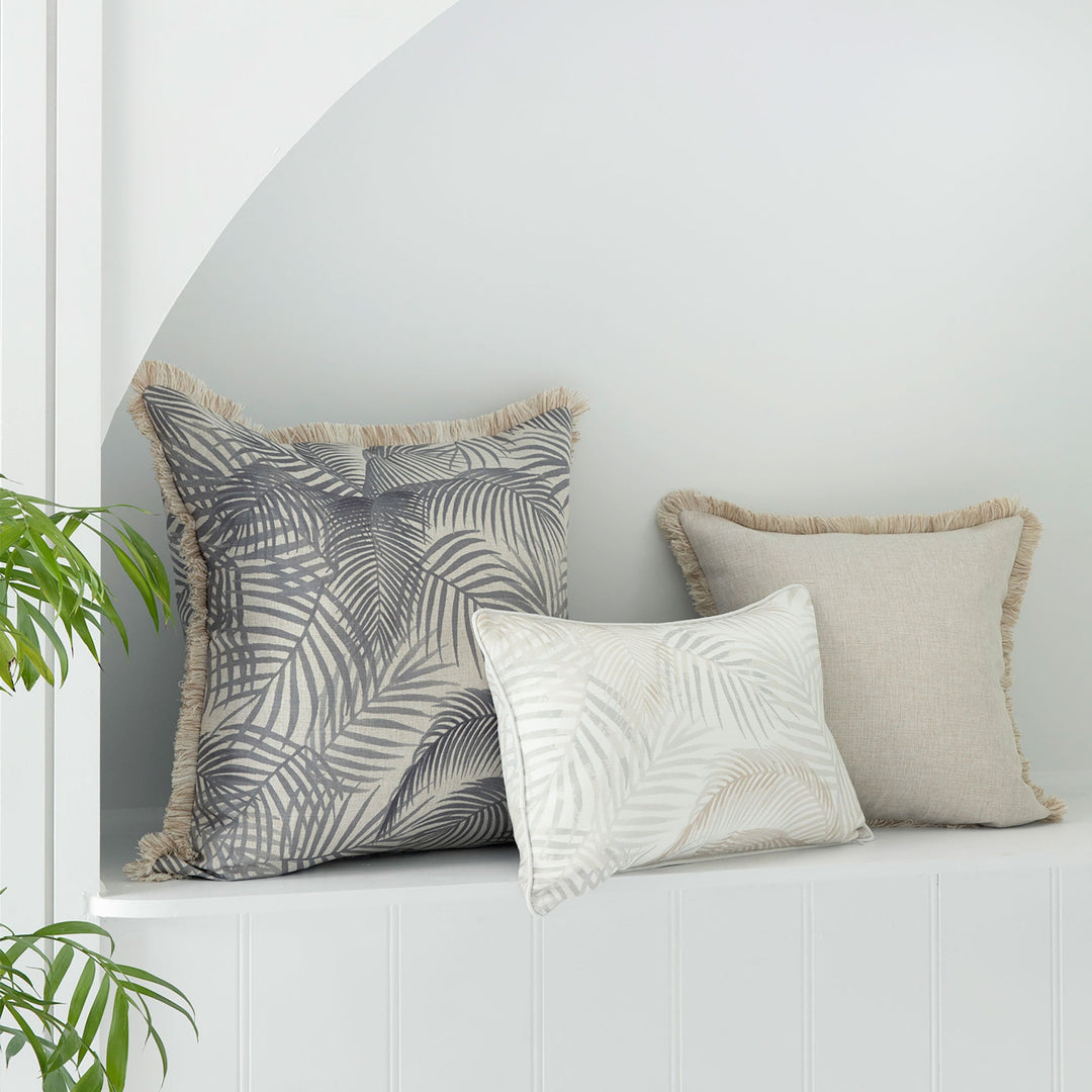 Solid Natural-Coastal Fringe-Cushion Cover-45cm X 45cm