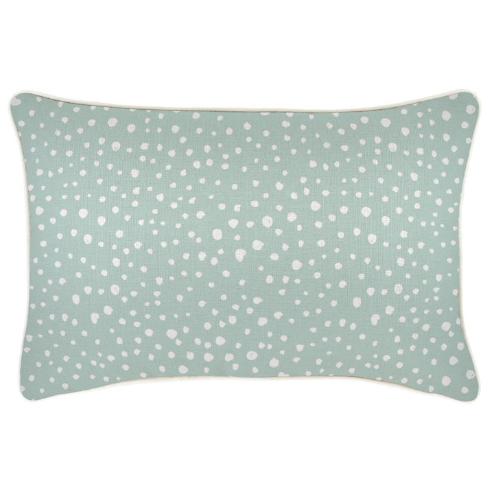 Lunar Pale Mint Spot-Indoor Outdoor Cushion Cover-With Piping-35cm X 50cm