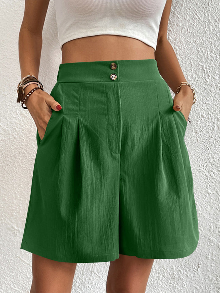 Alana High Waisted Shorts - Green. Size S-XL | Rezortly