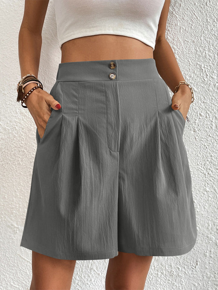 Alana High Waisted Shorts - Grey. Size S-XL | Rezortly