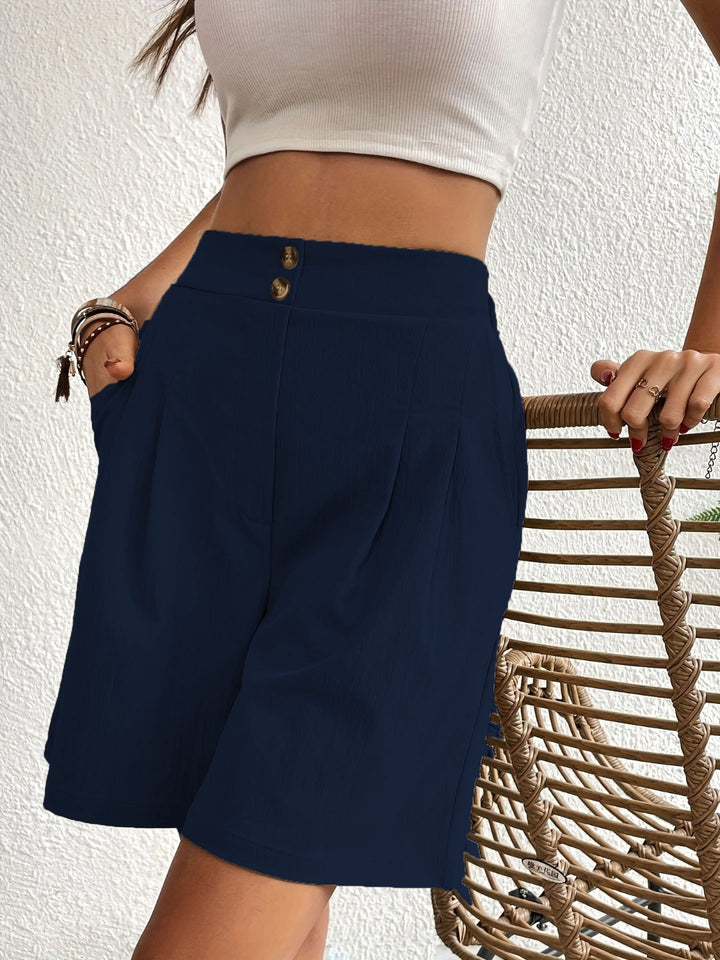 Alana High Waisted Shorts - Navy. Size S-XL | Rezortly