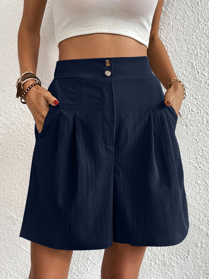 Alana High Waisted Shorts - Navy. Size S-XL | Rezortly