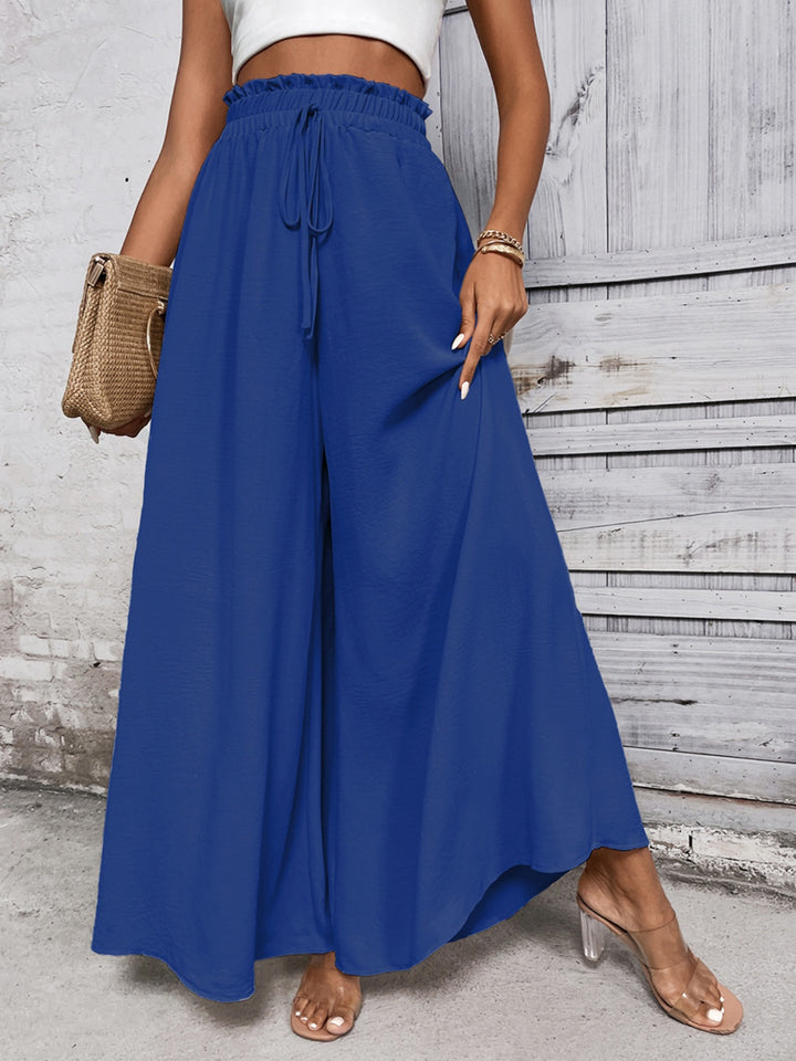 Amelia High Waist Wide Leg Pants - Blue - S-XL  | Rezortly