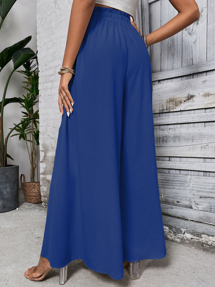 Amelia High Waist Wide Leg Pants - Blue - S-XL  | Rezortly