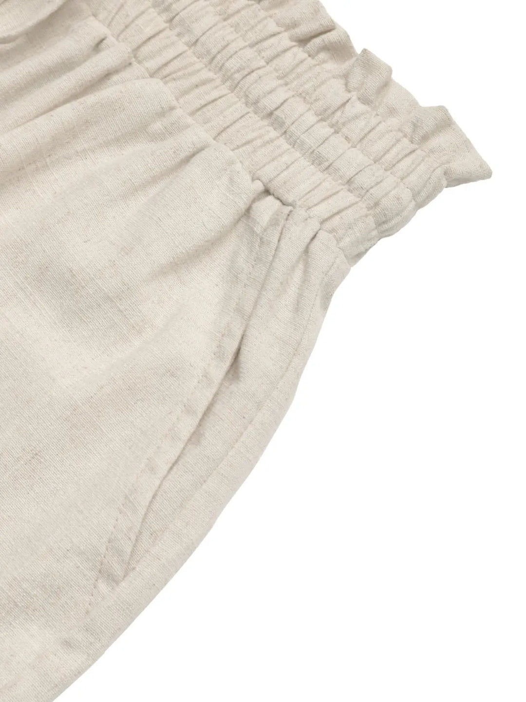 Amelia Paperbag Waist Shorts - Linen - Beige - S-XL | Rezortly
