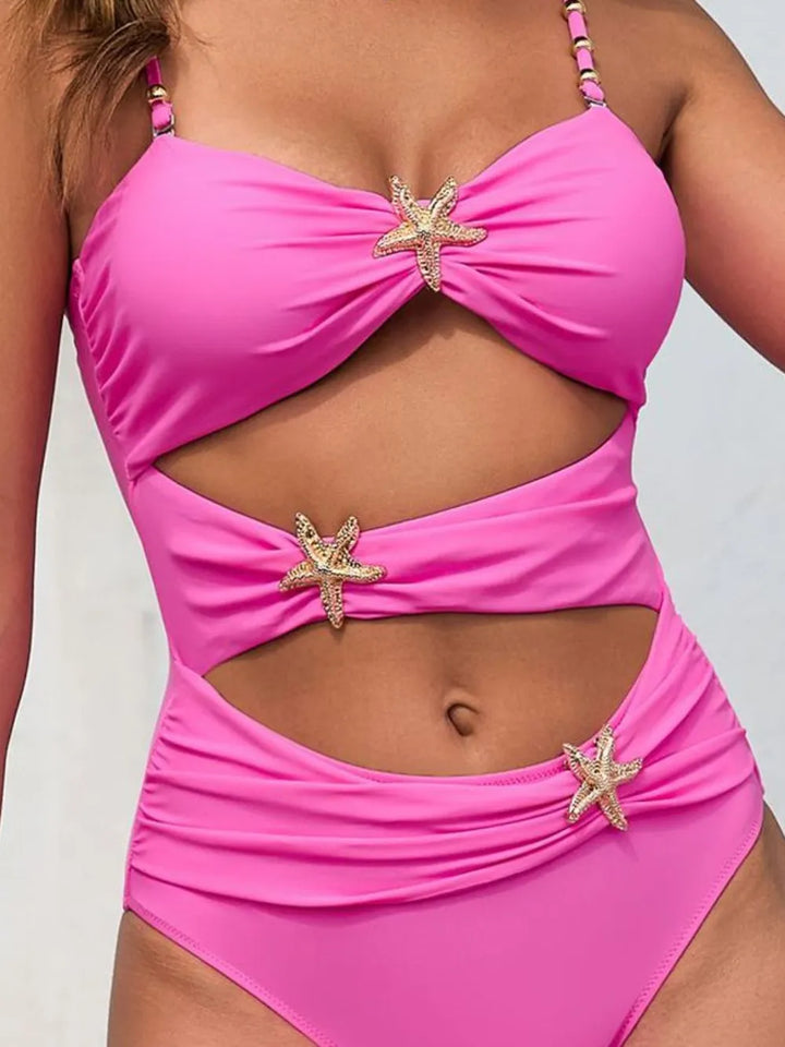 Camilla Starfish Cutout One-Piece Swimsuit - Bougainvillea Deep Pink  S-2XL | Rezortly