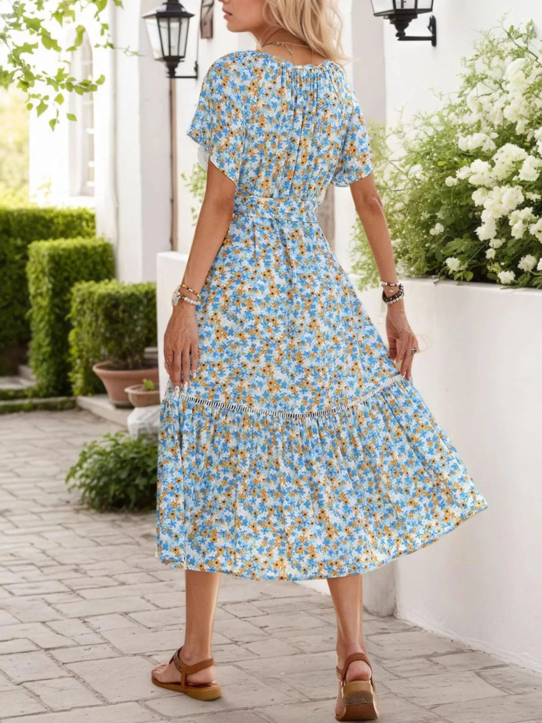 Daisy Floral Midi Dress - Light Cyan Blue - S-XL | Rezortlyd9fafd6980e6-Max-Origin