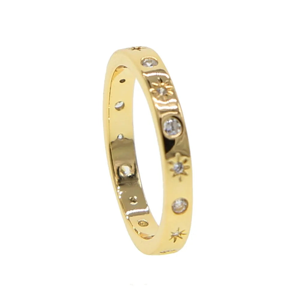 Star Light Gold Band Ring