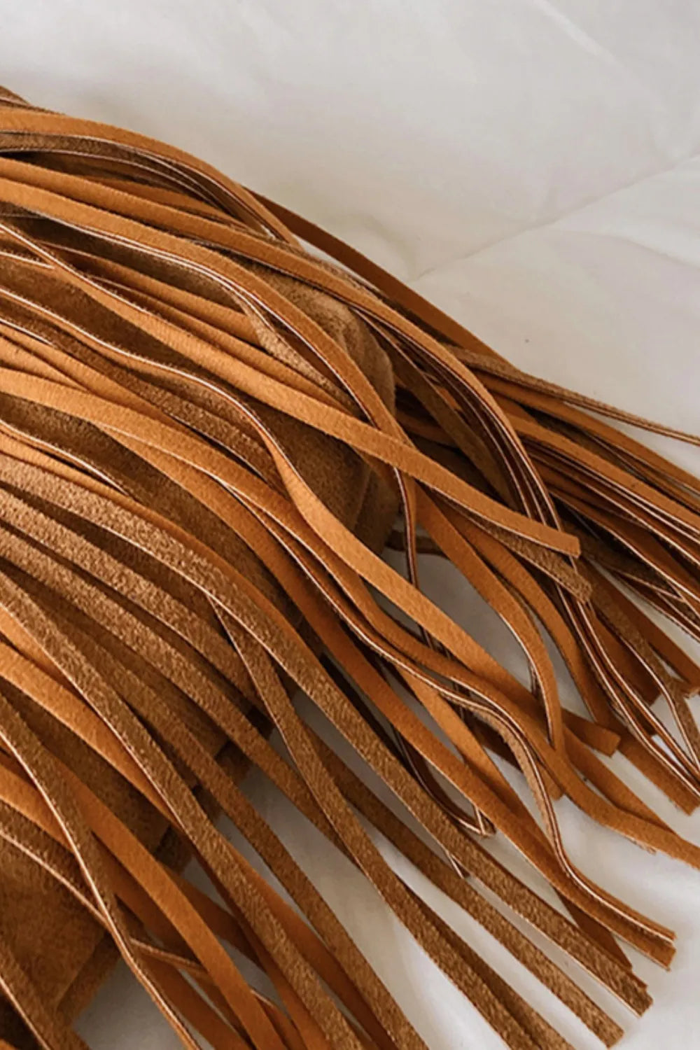 Eva Suede Fringe Crescent Crossbody Bag - Tan Sienna | Rezortly