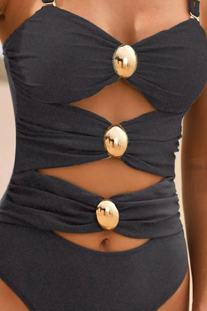 Gabriella Cutout One-Piece Swimsuit - Black | Rezortly