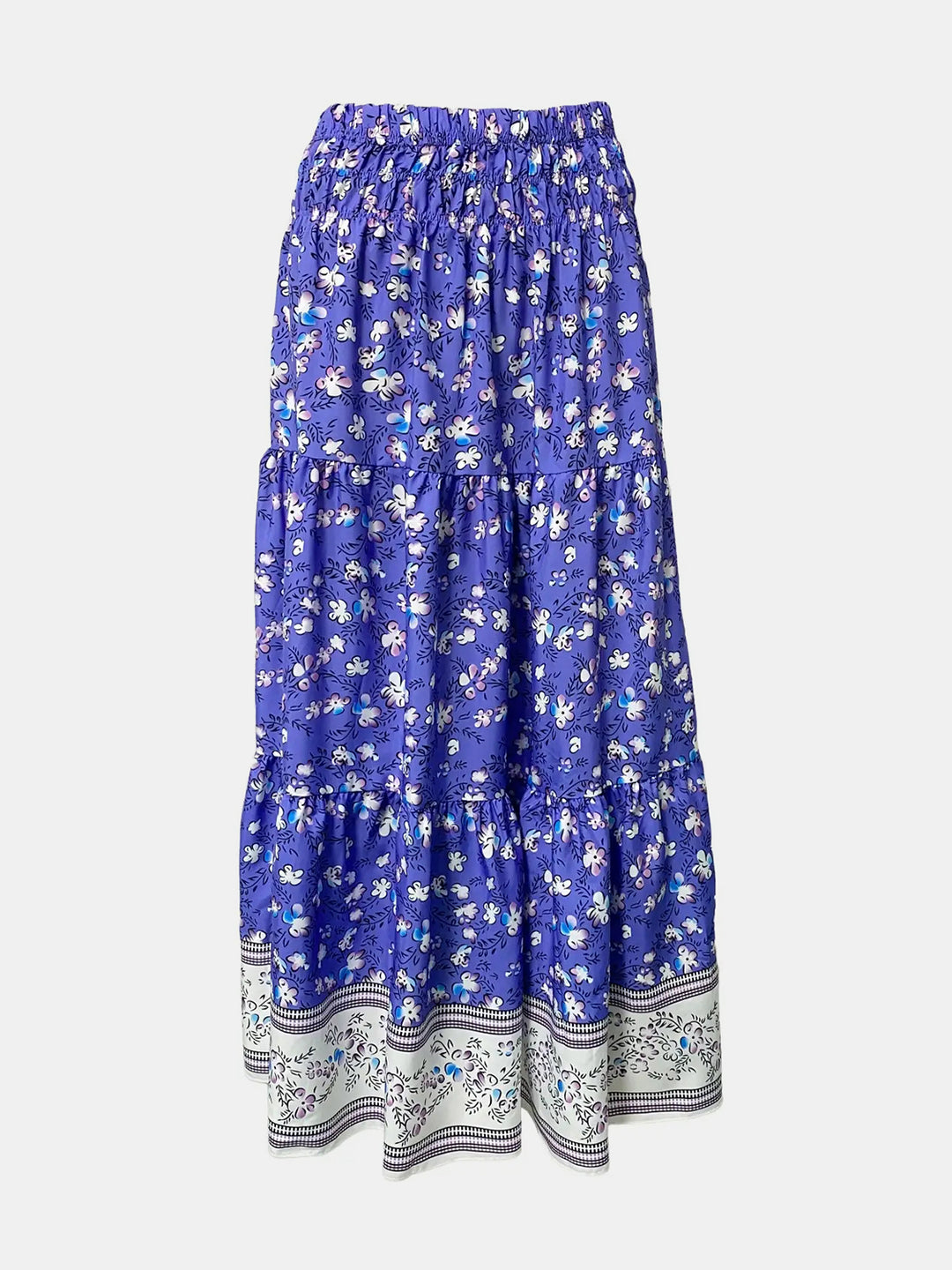 Iris Tiered Maxi Skirt - Blue. Size S-3XL | Rezortly