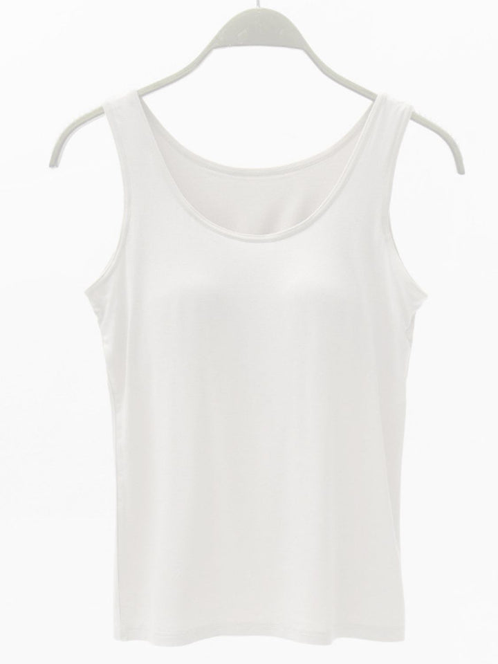 Jane Basic Tank with Bra - White. Size S-3XL | Rezortly