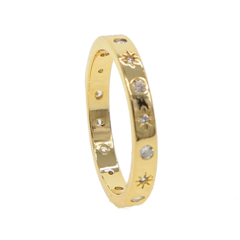 Star Light Gold Band Ring