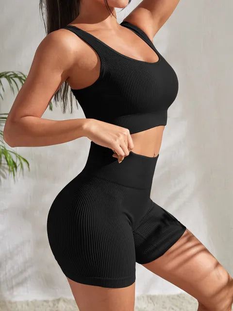 Seamless Ribbed Yoga Set