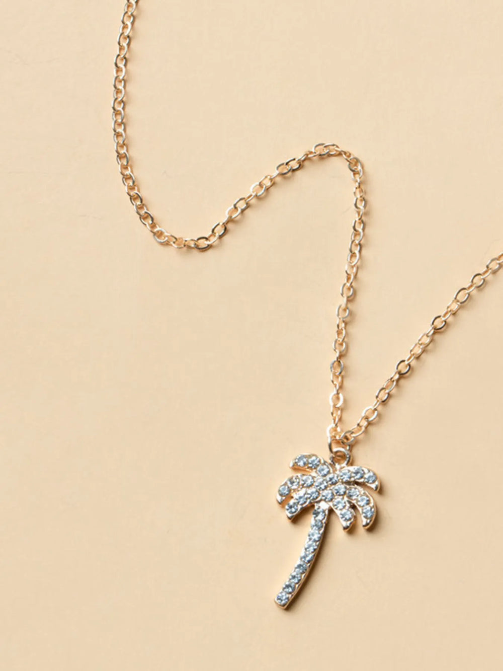 Rezortly Palm Tree Zirconia Pendant Necklace - Gold | Rezortly