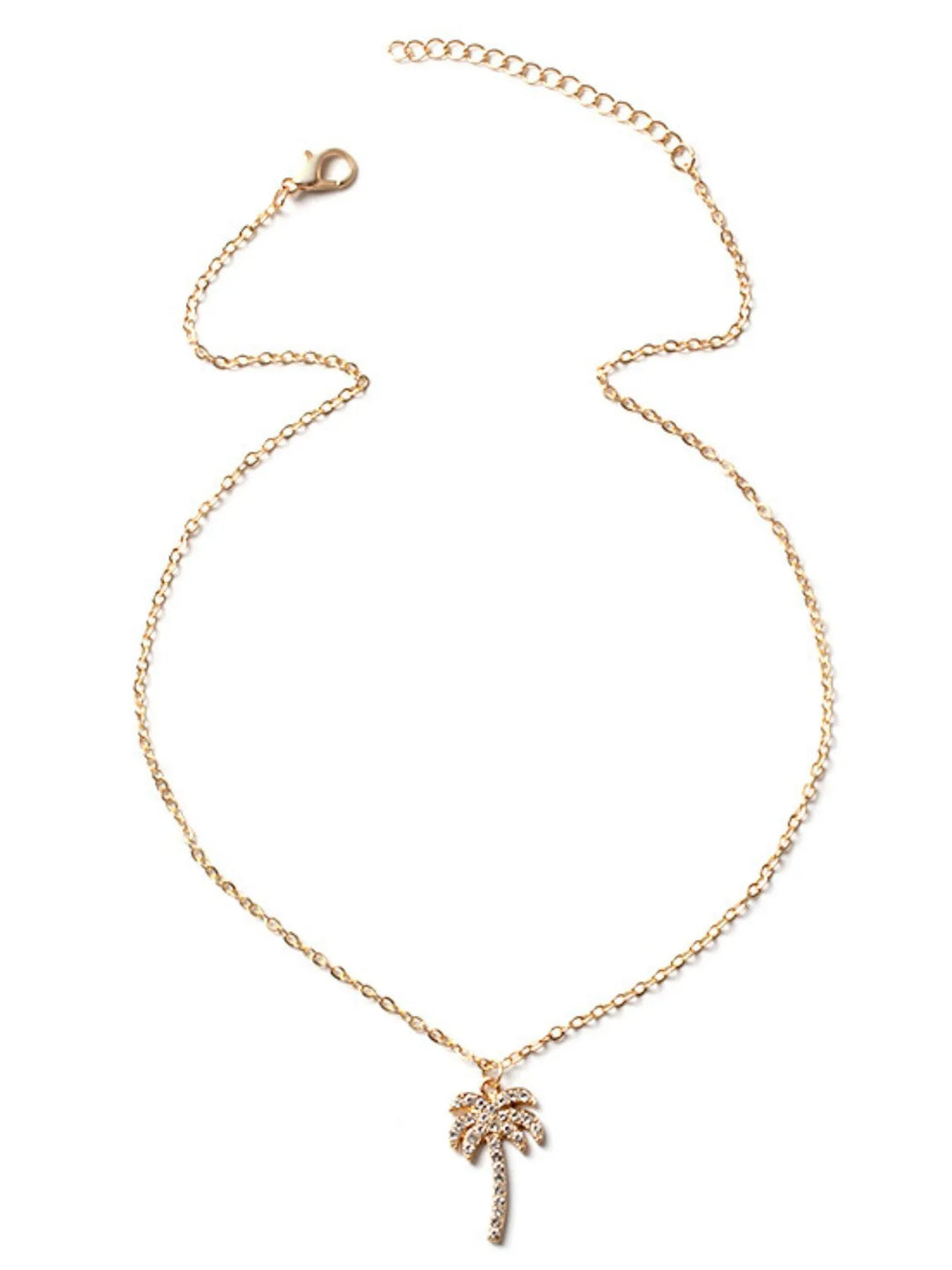 Rezortly Palm Tree Zirconia Pendant Necklace - Gold | Rezortly