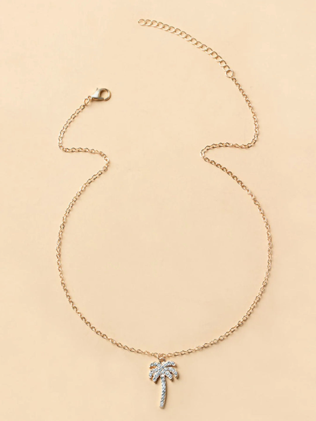 Rezortly Palm Tree Zirconia Pendant Necklace - Gold | Rezortly