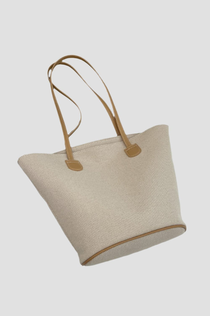 Sara Natural Canvas Tote Beach Bag | Rezortly