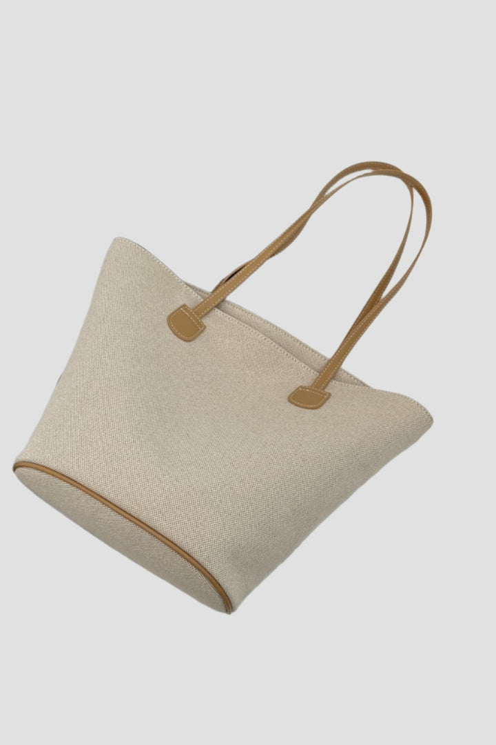 Sara Natural Canvas Tote Beach Bag | Rezortly