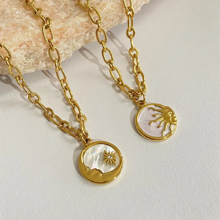 Temple Of The Sun & Moon 18K Gold-Plated Necklace | Rezortly