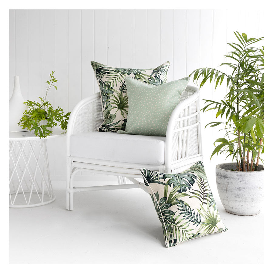 Tropical Palm Leaf-Indoor Outdoor Cushion Cover-With Piping-60cm X 60cm