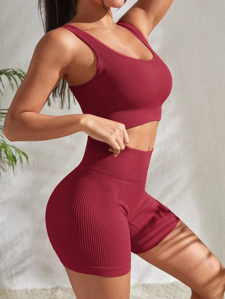 Seamless Ribbed Yoga Set