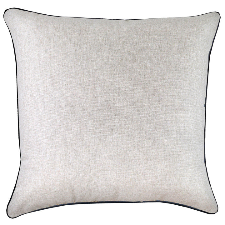 Natural-With Black Piping-Indoor Outdoor Cushion Cover-60cm X 60cm