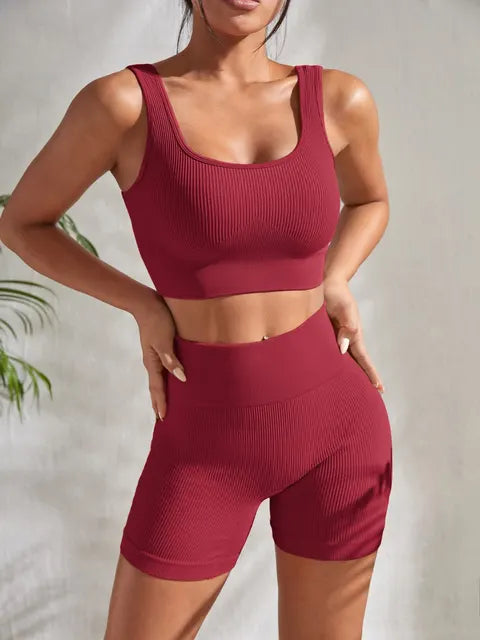 Seamless Ribbed Yoga Set