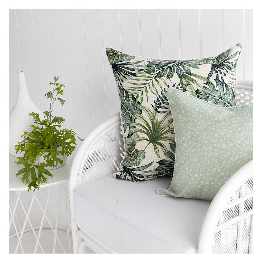 Tropical Palm Leaf-Indoor Outdoor Cushion Cover-With Piping-60cm X 60cm