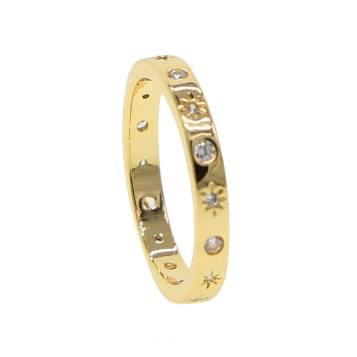 Star Light Gold Band Ring