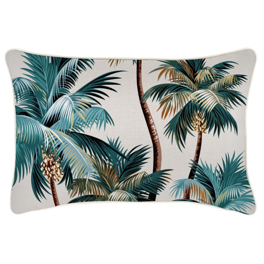 Palm Trees Coastal-Natural-Cushion Cover-35cm X 50cm-Rezortly