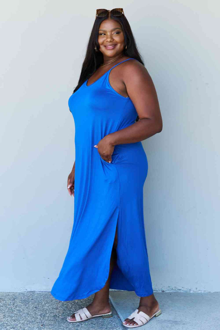 Emma Cami Side Slit Maxi Dress - Royal Blue