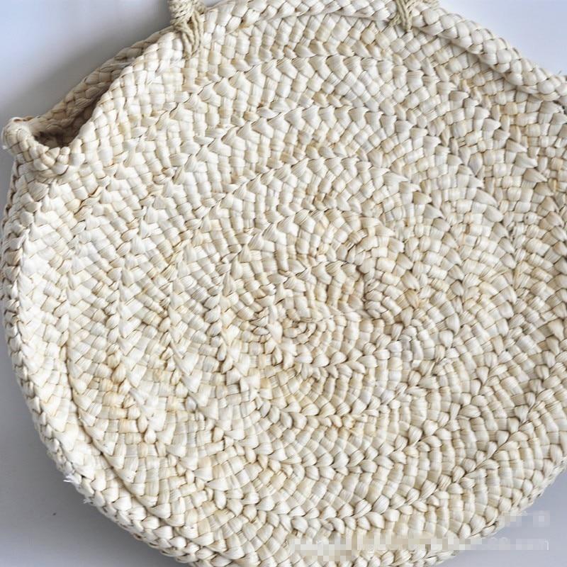 Scallop Woven Straw Tote Beach Bag - Rezortly
